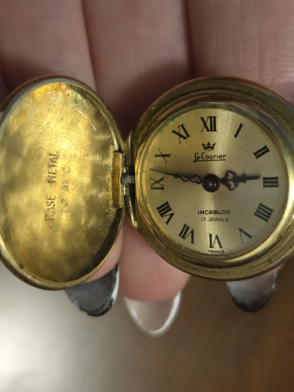 Gold-Tone Pocket Watch Ring Pendant